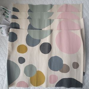 New IKEA Krutistel  Geometric Circle  Beige Pastel Placemats (Set 4)